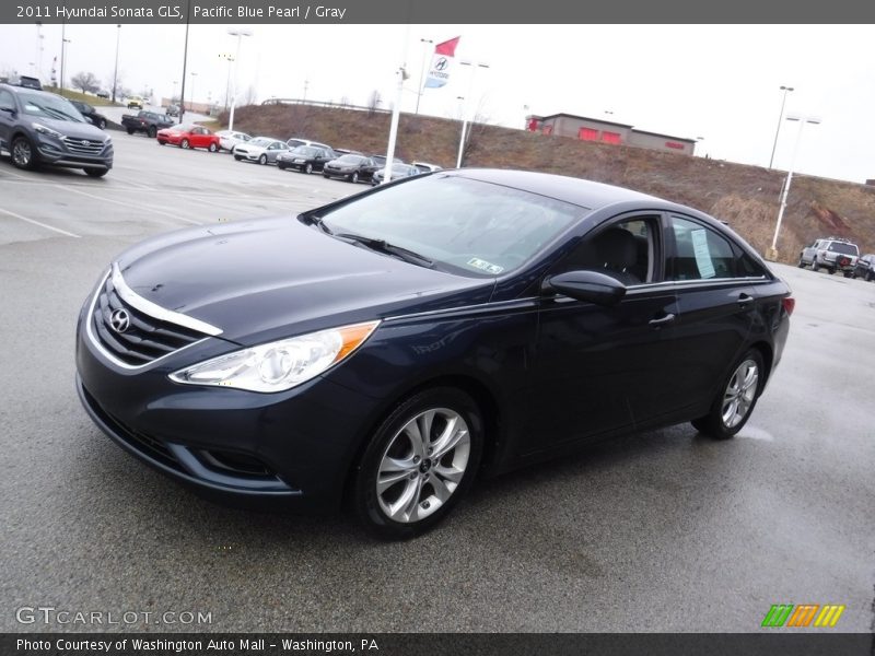 Pacific Blue Pearl / Gray 2011 Hyundai Sonata GLS