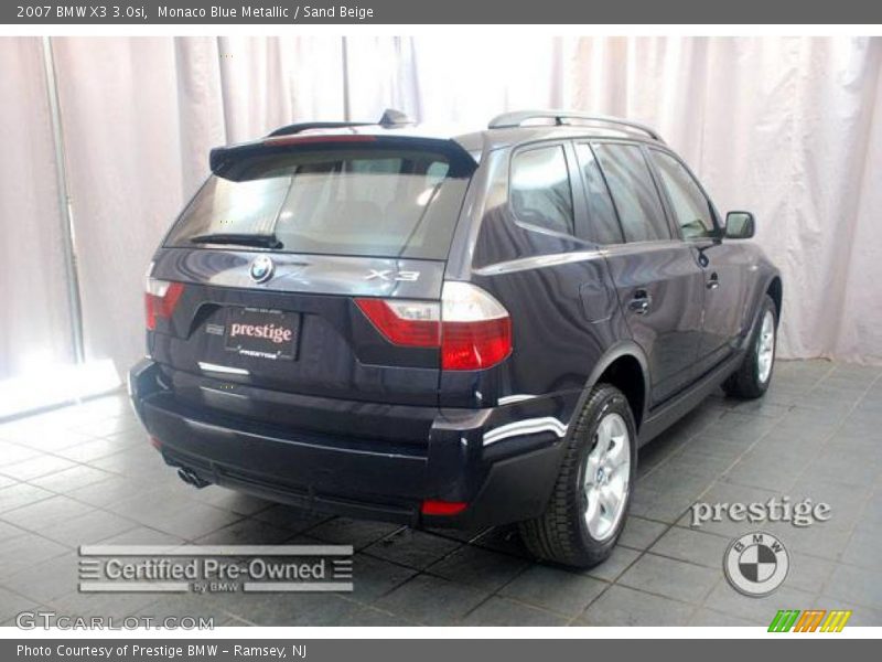Monaco Blue Metallic / Sand Beige 2007 BMW X3 3.0si