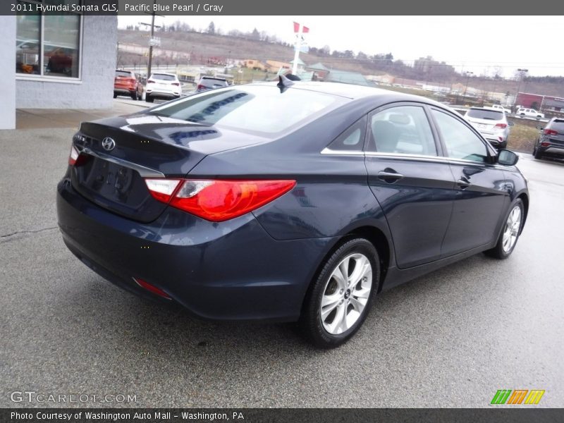 Pacific Blue Pearl / Gray 2011 Hyundai Sonata GLS