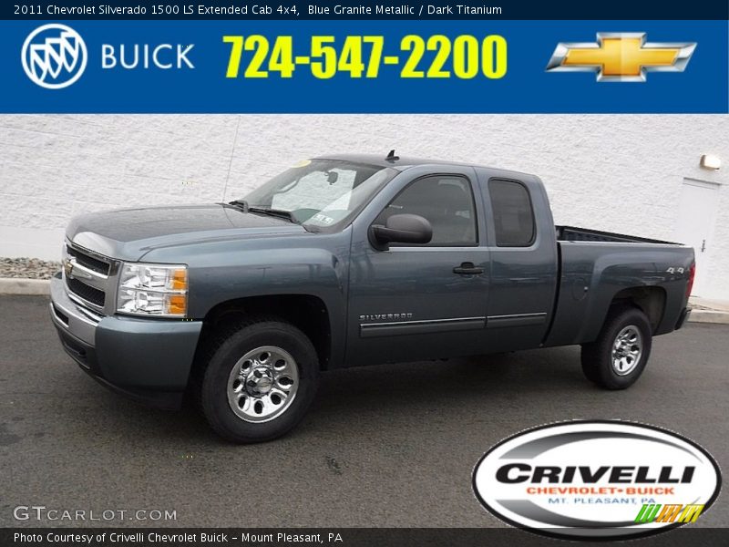 Blue Granite Metallic / Dark Titanium 2011 Chevrolet Silverado 1500 LS Extended Cab 4x4