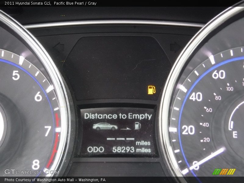 Pacific Blue Pearl / Gray 2011 Hyundai Sonata GLS
