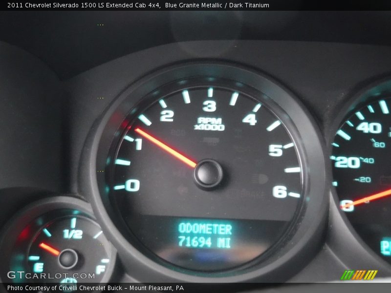 Blue Granite Metallic / Dark Titanium 2011 Chevrolet Silverado 1500 LS Extended Cab 4x4