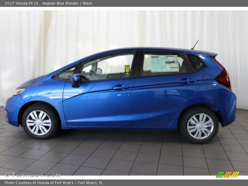 Aegean Blue Metallic / Black 2017 Honda Fit LX