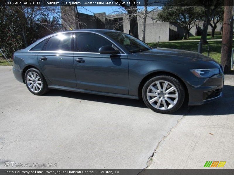 Aviator Blue Metallic / Atlas Beige 2016 Audi A6 2.0 TFSI Premium Plus quattro