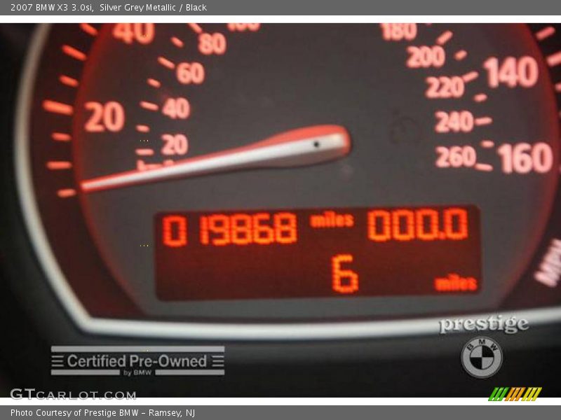 Silver Grey Metallic / Black 2007 BMW X3 3.0si