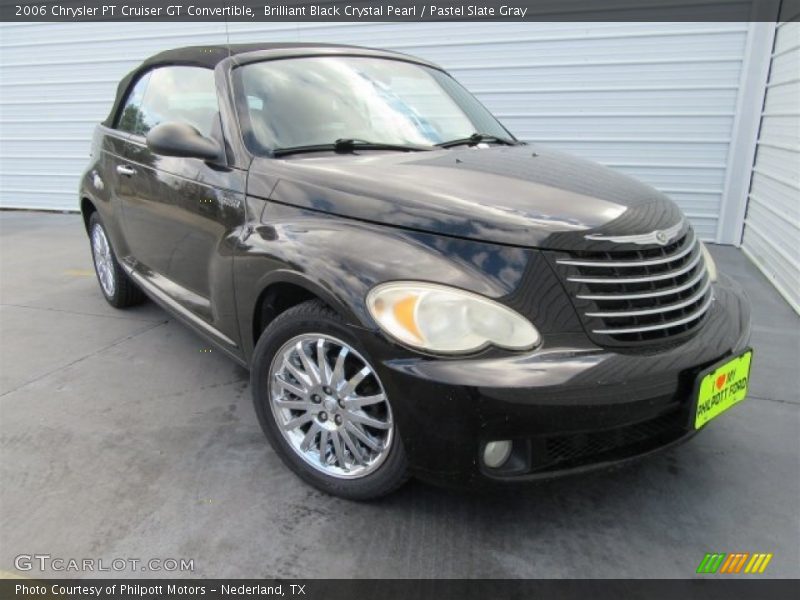 Brilliant Black Crystal Pearl / Pastel Slate Gray 2006 Chrysler PT Cruiser GT Convertible