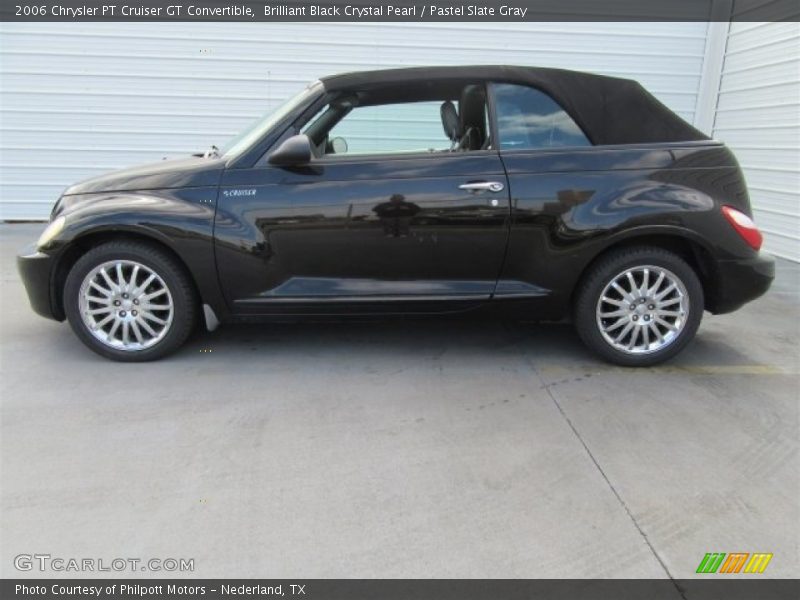 Brilliant Black Crystal Pearl / Pastel Slate Gray 2006 Chrysler PT Cruiser GT Convertible