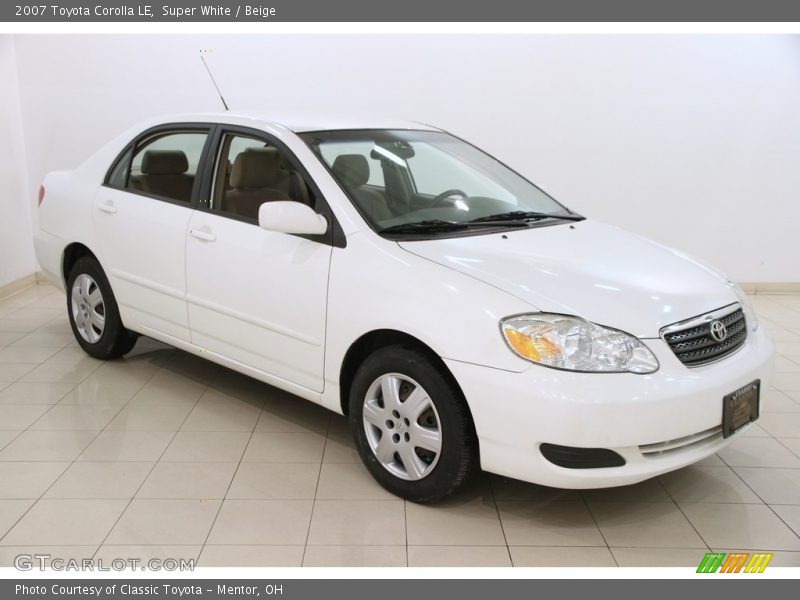 Super White / Beige 2007 Toyota Corolla LE