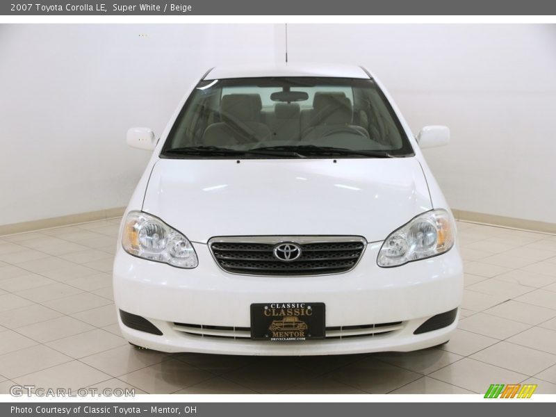 Super White / Beige 2007 Toyota Corolla LE