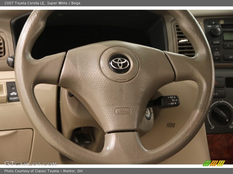 Super White / Beige 2007 Toyota Corolla LE