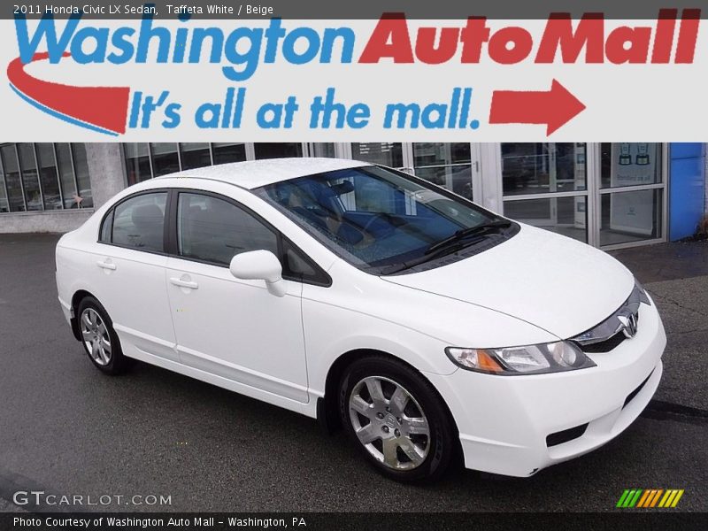 Taffeta White / Beige 2011 Honda Civic LX Sedan