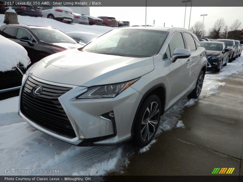 Silver Lining Metallic / Black 2017 Lexus RX 350 AWD