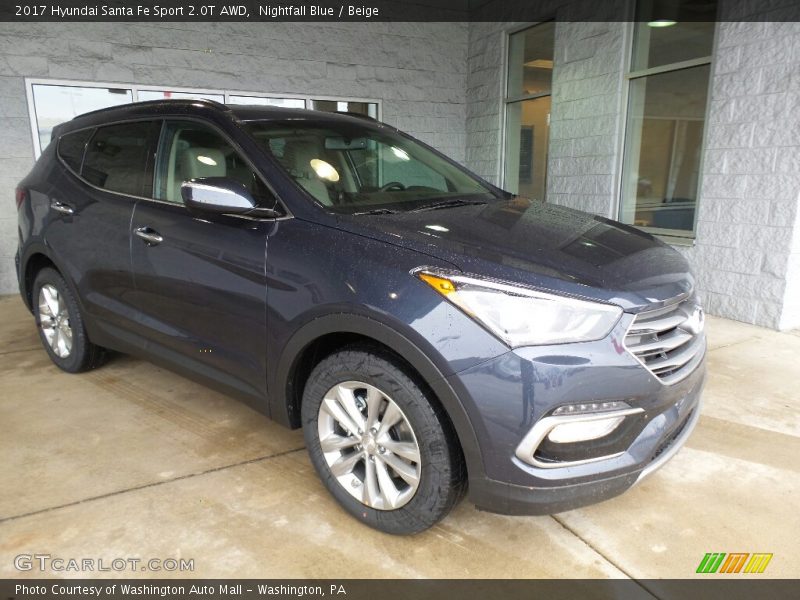 Nightfall Blue / Beige 2017 Hyundai Santa Fe Sport 2.0T AWD