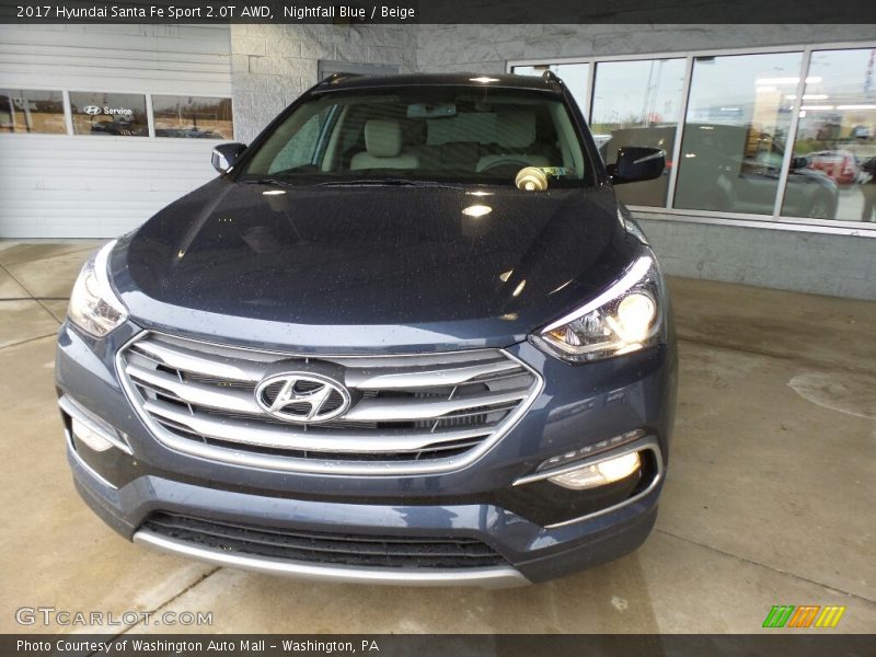 Nightfall Blue / Beige 2017 Hyundai Santa Fe Sport 2.0T AWD
