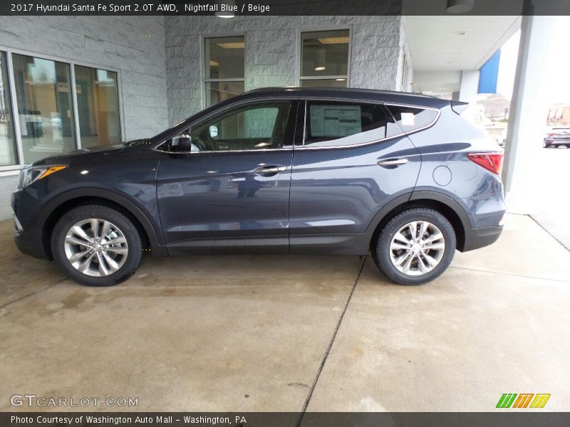 Nightfall Blue / Beige 2017 Hyundai Santa Fe Sport 2.0T AWD