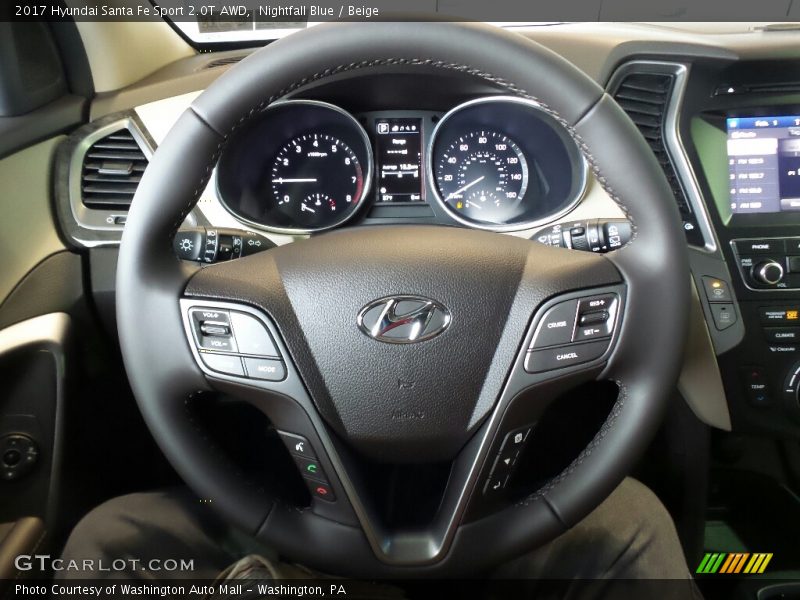 Nightfall Blue / Beige 2017 Hyundai Santa Fe Sport 2.0T AWD