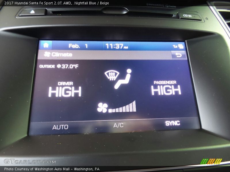 Nightfall Blue / Beige 2017 Hyundai Santa Fe Sport 2.0T AWD