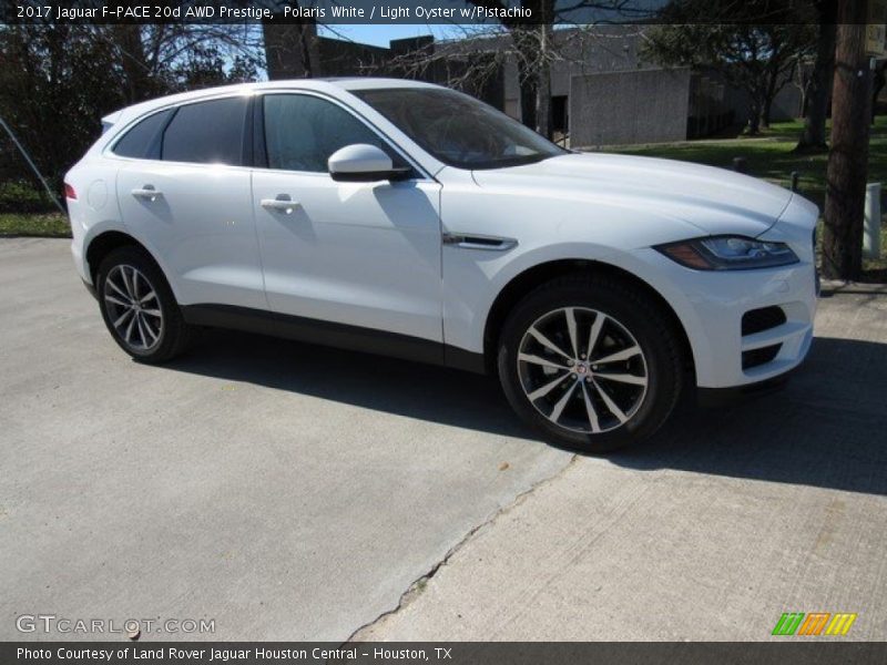 Polaris White / Light Oyster w/Pistachio 2017 Jaguar F-PACE 20d AWD Prestige
