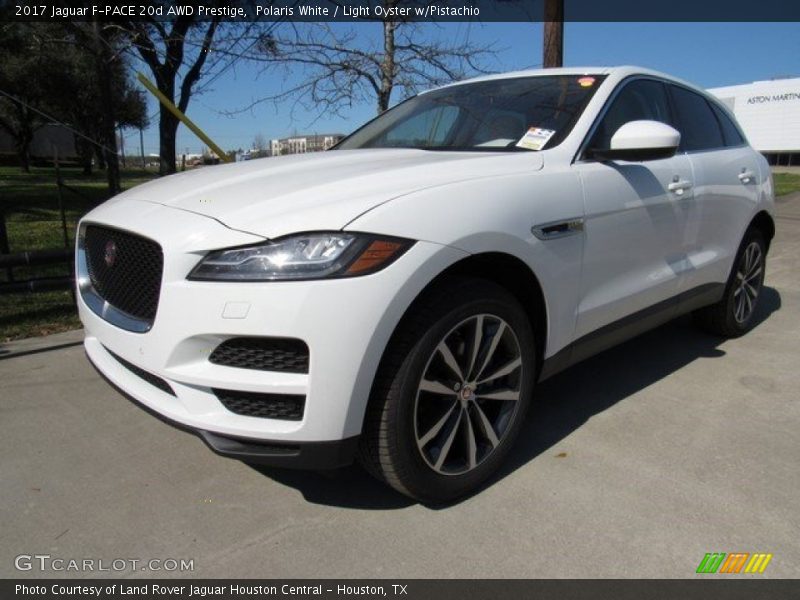Polaris White / Light Oyster w/Pistachio 2017 Jaguar F-PACE 20d AWD Prestige