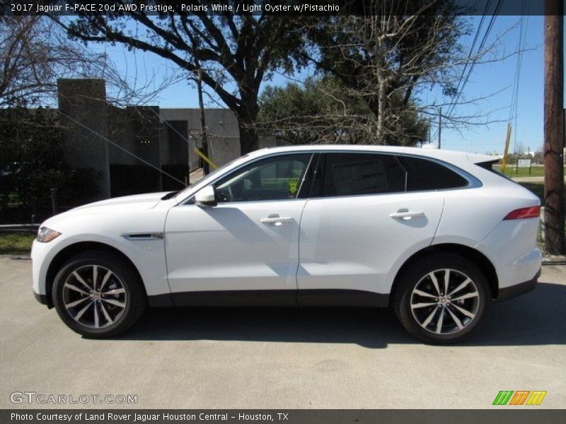 Polaris White / Light Oyster w/Pistachio 2017 Jaguar F-PACE 20d AWD Prestige
