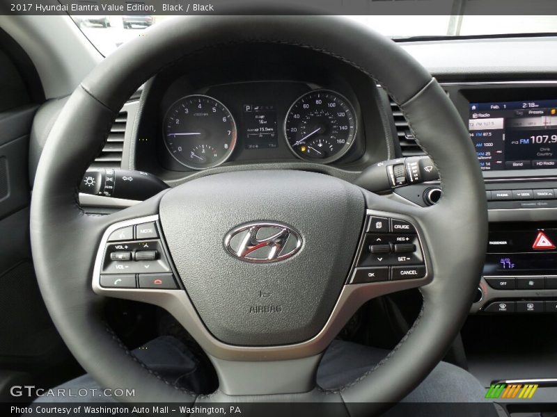 Black / Black 2017 Hyundai Elantra Value Edition
