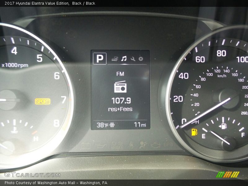 Black / Black 2017 Hyundai Elantra Value Edition