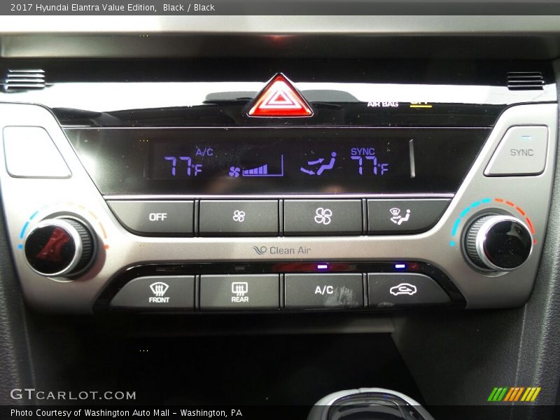 Black / Black 2017 Hyundai Elantra Value Edition
