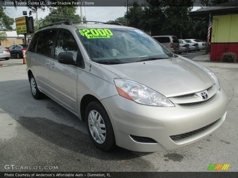 Silver Shadow Pearl / Stone 2008 Toyota Sienna LE