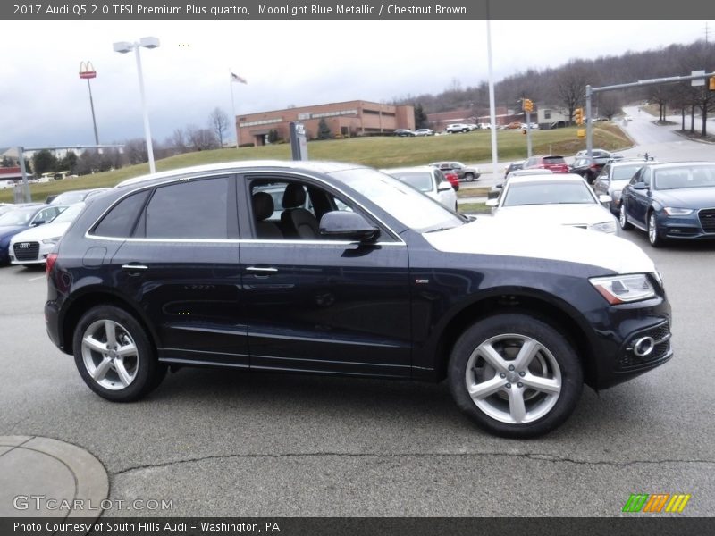 Moonlight Blue Metallic / Chestnut Brown 2017 Audi Q5 2.0 TFSI Premium Plus quattro
