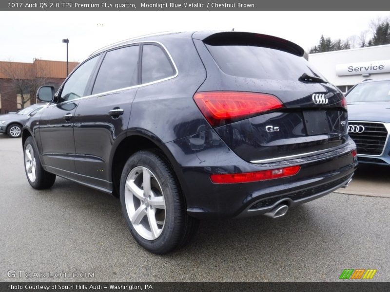 Moonlight Blue Metallic / Chestnut Brown 2017 Audi Q5 2.0 TFSI Premium Plus quattro