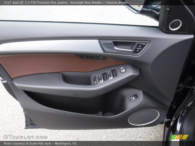 Moonlight Blue Metallic / Chestnut Brown 2017 Audi Q5 2.0 TFSI Premium Plus quattro