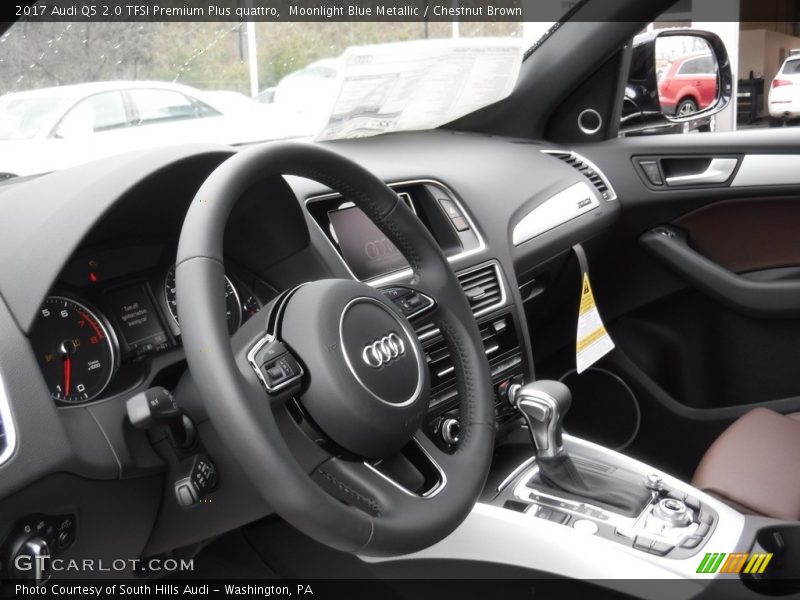 Moonlight Blue Metallic / Chestnut Brown 2017 Audi Q5 2.0 TFSI Premium Plus quattro