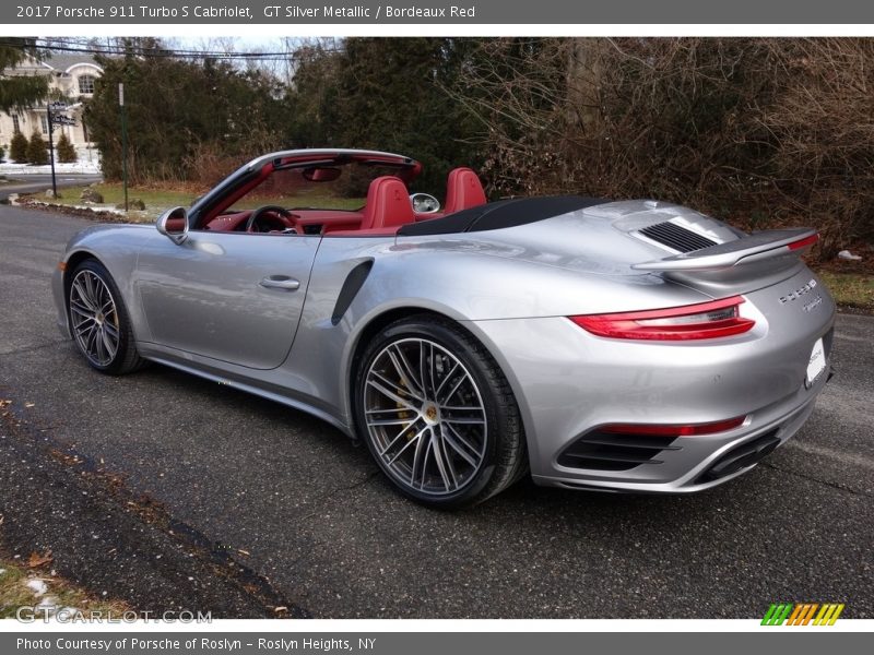 GT Silver Metallic / Bordeaux Red 2017 Porsche 911 Turbo S Cabriolet
