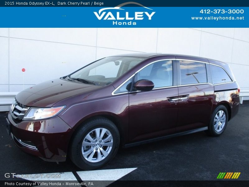 Dark Cherry Pearl / Beige 2015 Honda Odyssey EX-L