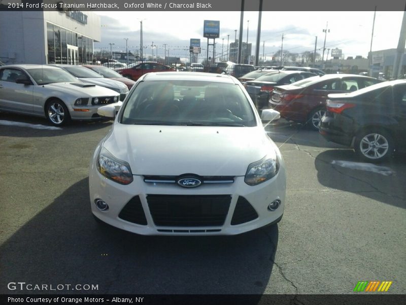 Oxford White / Charcoal Black 2014 Ford Focus Titanium Hatchback