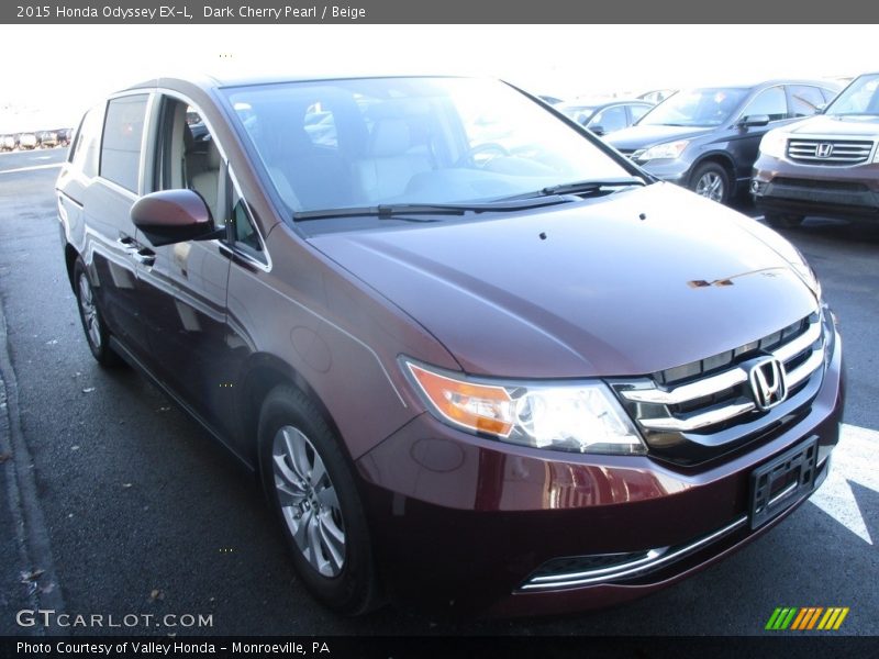 Dark Cherry Pearl / Beige 2015 Honda Odyssey EX-L