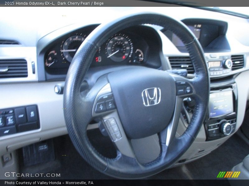 Dark Cherry Pearl / Beige 2015 Honda Odyssey EX-L