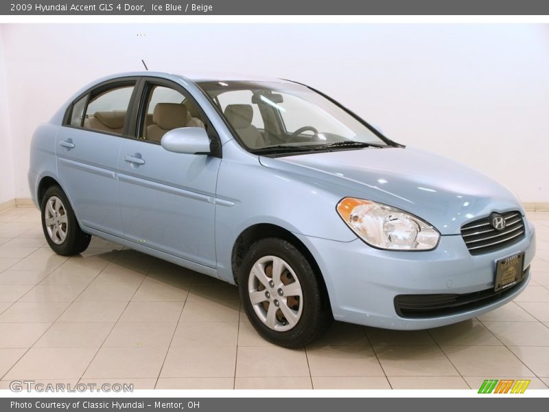 Ice Blue / Beige 2009 Hyundai Accent GLS 4 Door