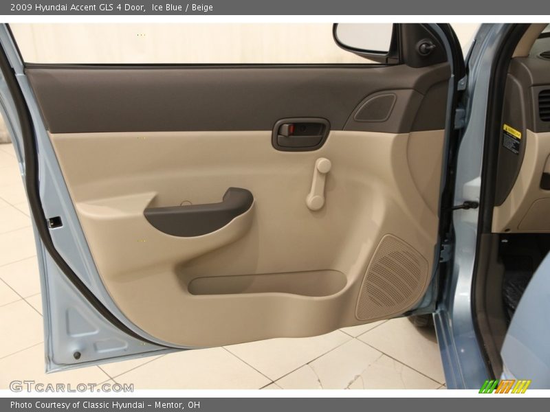 Ice Blue / Beige 2009 Hyundai Accent GLS 4 Door