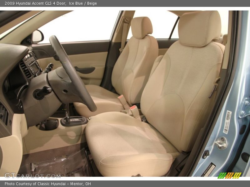 Ice Blue / Beige 2009 Hyundai Accent GLS 4 Door