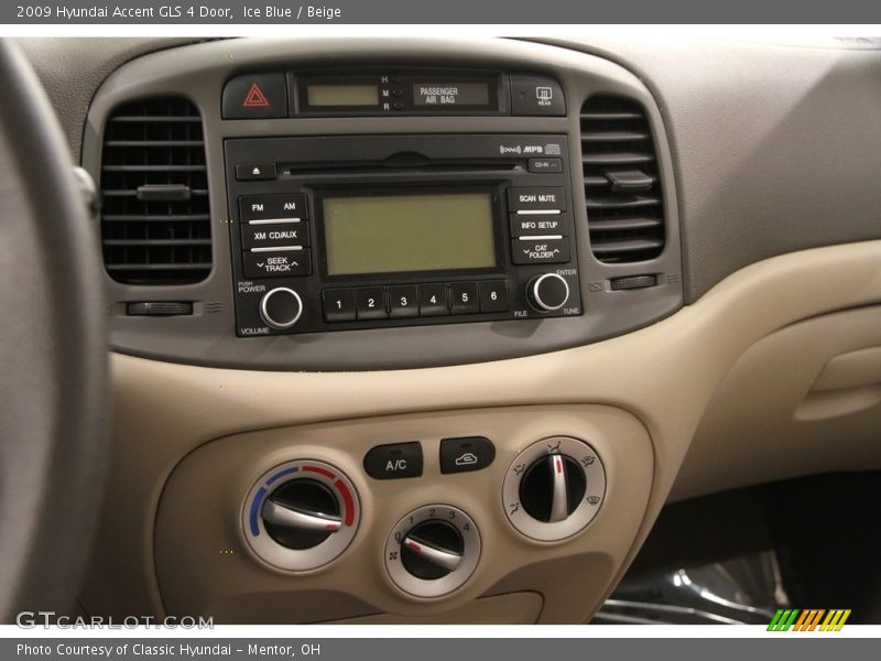 Ice Blue / Beige 2009 Hyundai Accent GLS 4 Door