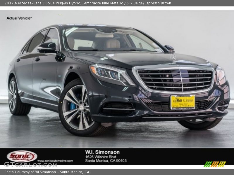 Anthracite Blue Metallic / Silk Beige/Espresso Brown 2017 Mercedes-Benz S 550e Plug-In Hybrid