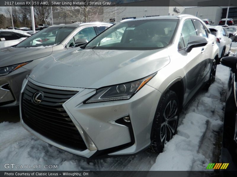 Silver Lining Metallic / Stratus Gray 2017 Lexus RX 350 AWD