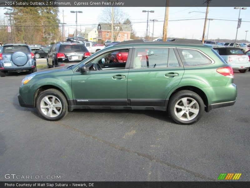 Cypress Green Pearl / Ivory 2014 Subaru Outback 2.5i Premium