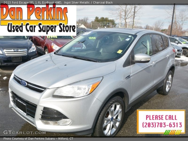 Ingot Silver Metallic / Charcoal Black 2013 Ford Escape SEL 1.6L EcoBoost 4WD
