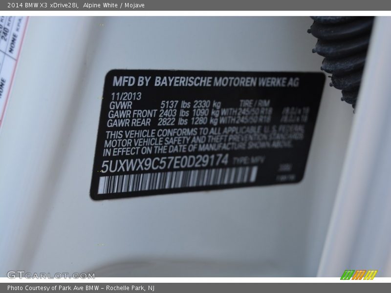 Alpine White / Mojave 2014 BMW X3 xDrive28i