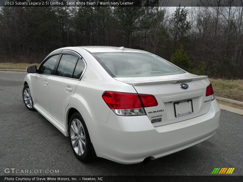 Satin White Pearl / Warm Ivory Leather 2013 Subaru Legacy 2.5i Limited