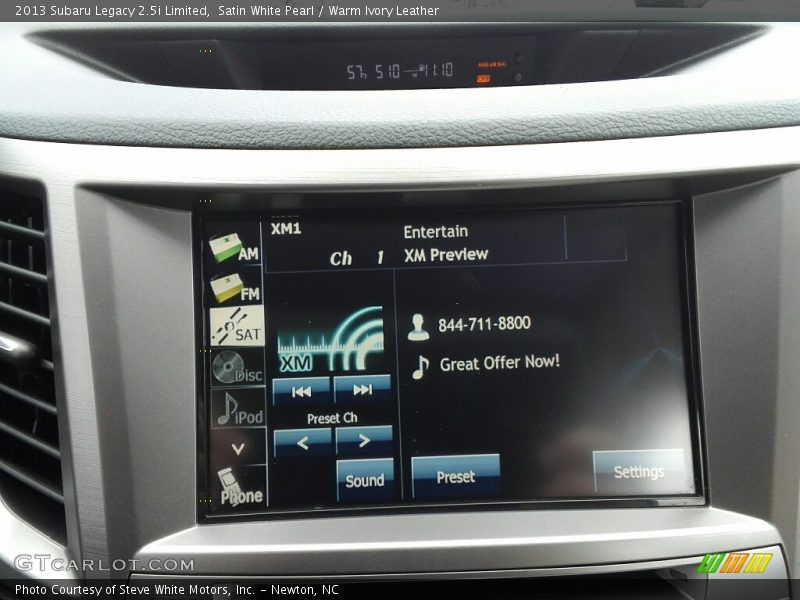 Satin White Pearl / Warm Ivory Leather 2013 Subaru Legacy 2.5i Limited