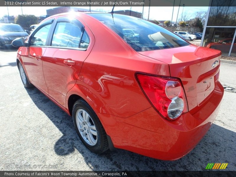 Inferno Orange Metallic / Jet Black/Dark Titanium 2012 Chevrolet Sonic LS Sedan