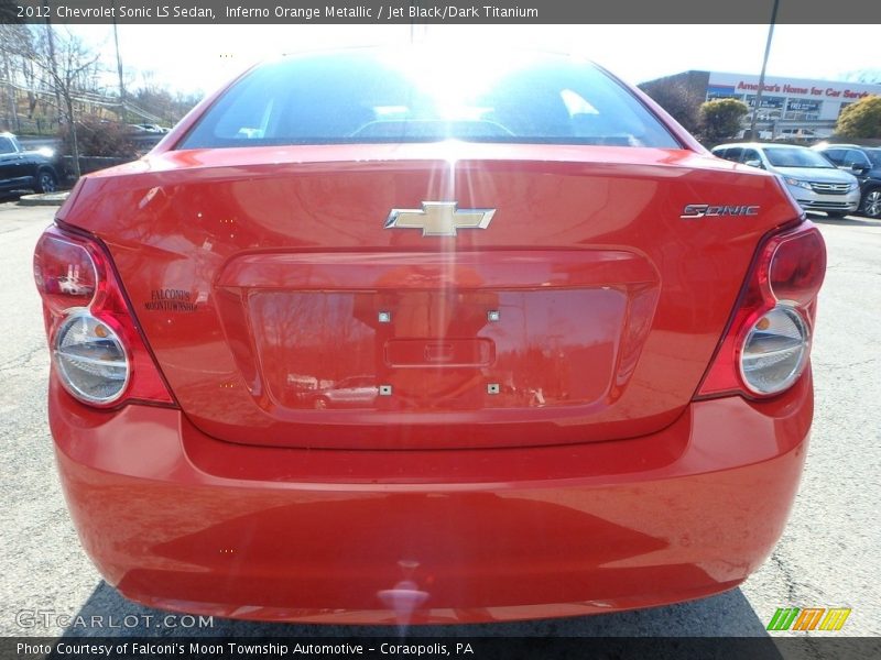 Inferno Orange Metallic / Jet Black/Dark Titanium 2012 Chevrolet Sonic LS Sedan